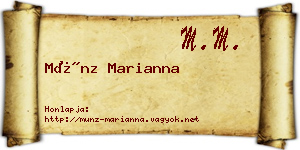 Münz Marianna névjegykártya